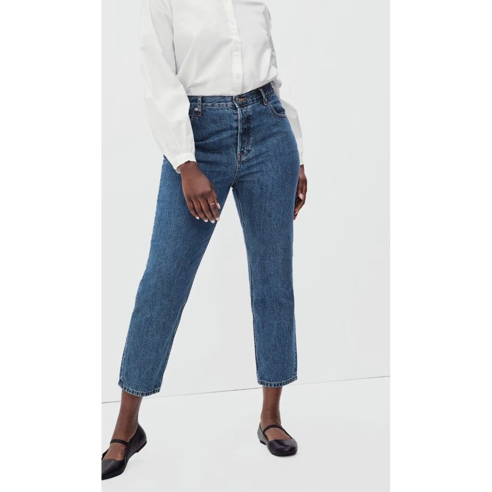 Everlane Jeans Curvy 90s Cheeky Straight Crop High Rise Button Fly NWT